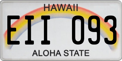 HI license plate EII093