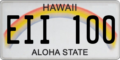 HI license plate EII100