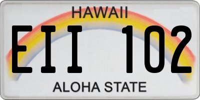 HI license plate EII102