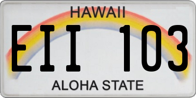 HI license plate EII103