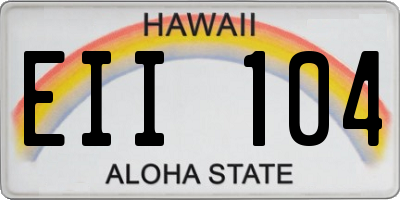 HI license plate EII104