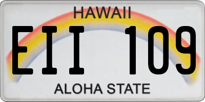 HI license plate EII109
