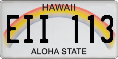 HI license plate EII113