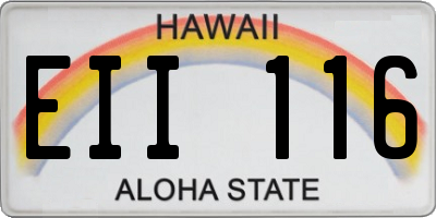 HI license plate EII116