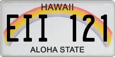 HI license plate EII121