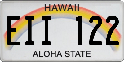 HI license plate EII122