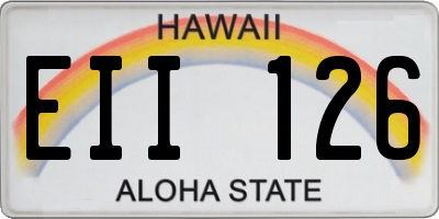 HI license plate EII126
