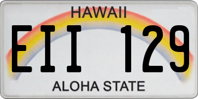 HI license plate EII129