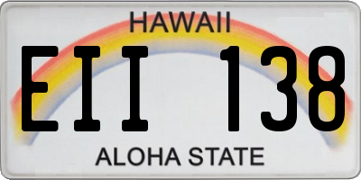 HI license plate EII138