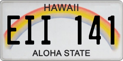 HI license plate EII141