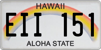 HI license plate EII151