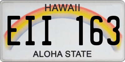 HI license plate EII163