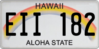 HI license plate EII182