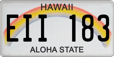 HI license plate EII183