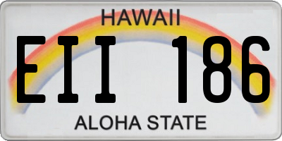 HI license plate EII186