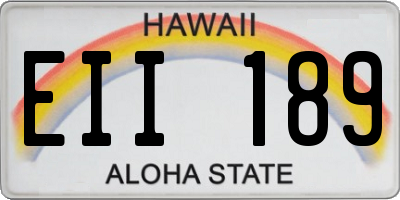 HI license plate EII189