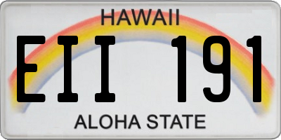 HI license plate EII191