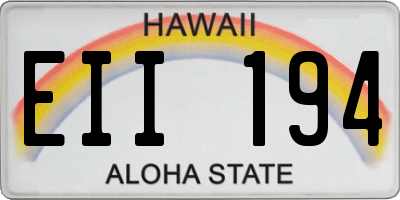 HI license plate EII194