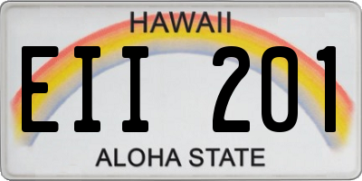 HI license plate EII201