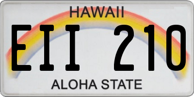 HI license plate EII210