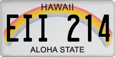 HI license plate EII214