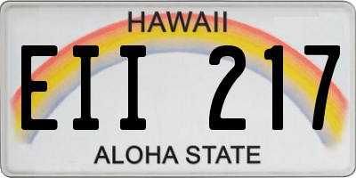HI license plate EII217