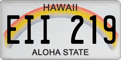 HI license plate EII219