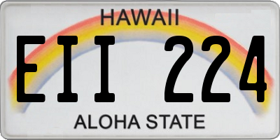 HI license plate EII224