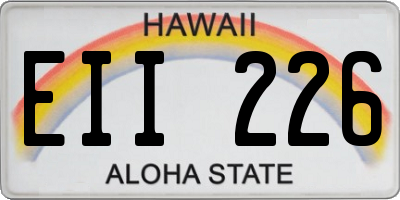 HI license plate EII226