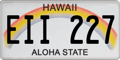 HI license plate EII227