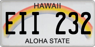 HI license plate EII232