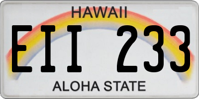 HI license plate EII233