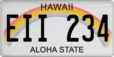HI license plate EII234