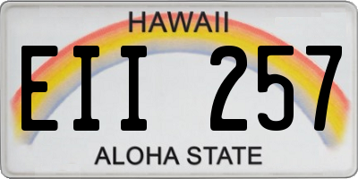 HI license plate EII257