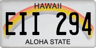HI license plate EII294