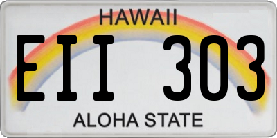 HI license plate EII303