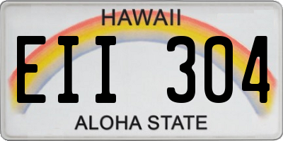 HI license plate EII304