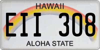 HI license plate EII308