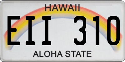 HI license plate EII310