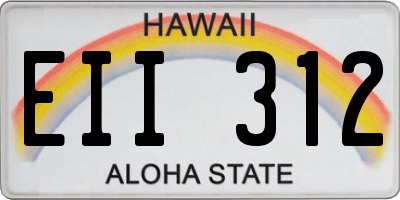 HI license plate EII312