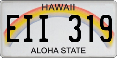 HI license plate EII319