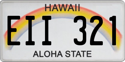 HI license plate EII321
