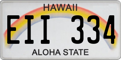HI license plate EII334