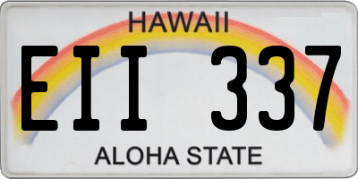 HI license plate EII337