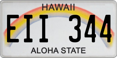 HI license plate EII344