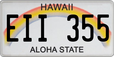 HI license plate EII355