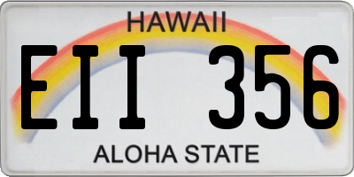 HI license plate EII356