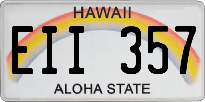 HI license plate EII357
