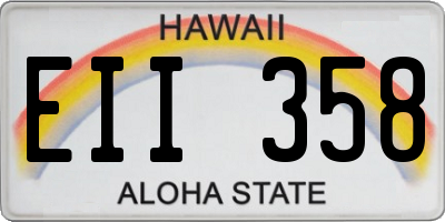 HI license plate EII358