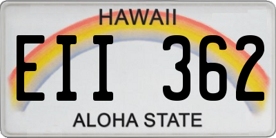 HI license plate EII362